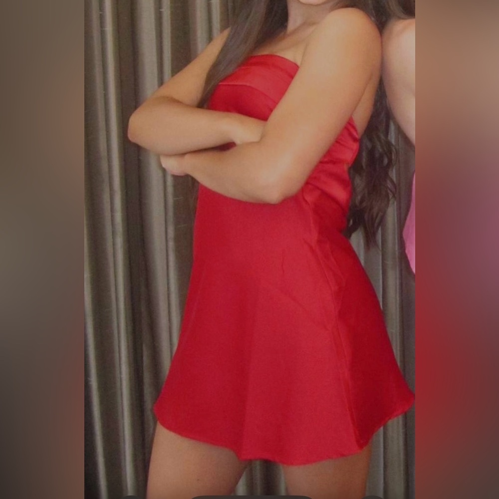 Red silk dress size 4